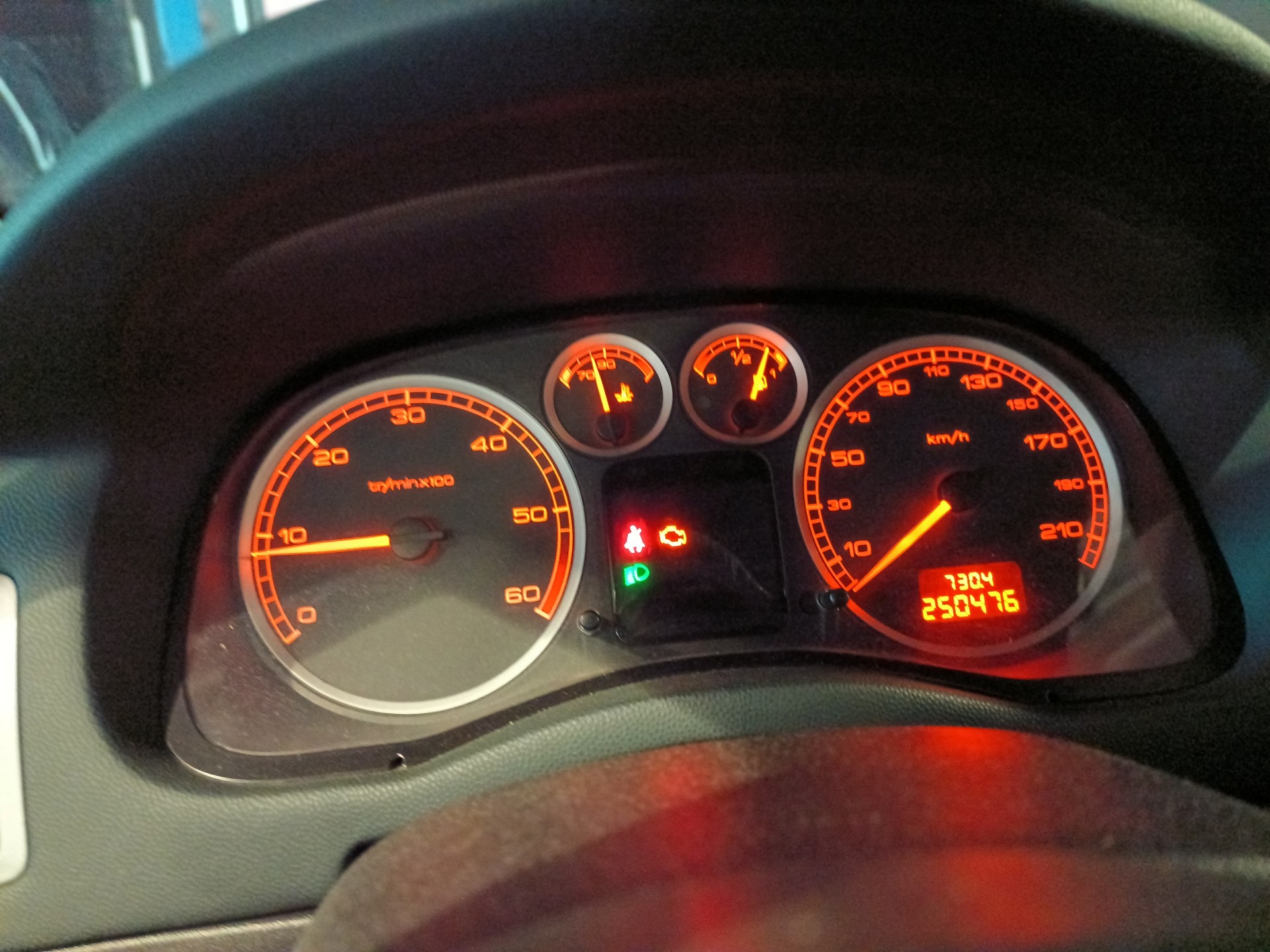 Wskazania deski rozdzielczej - PEUGEOT 307 SW